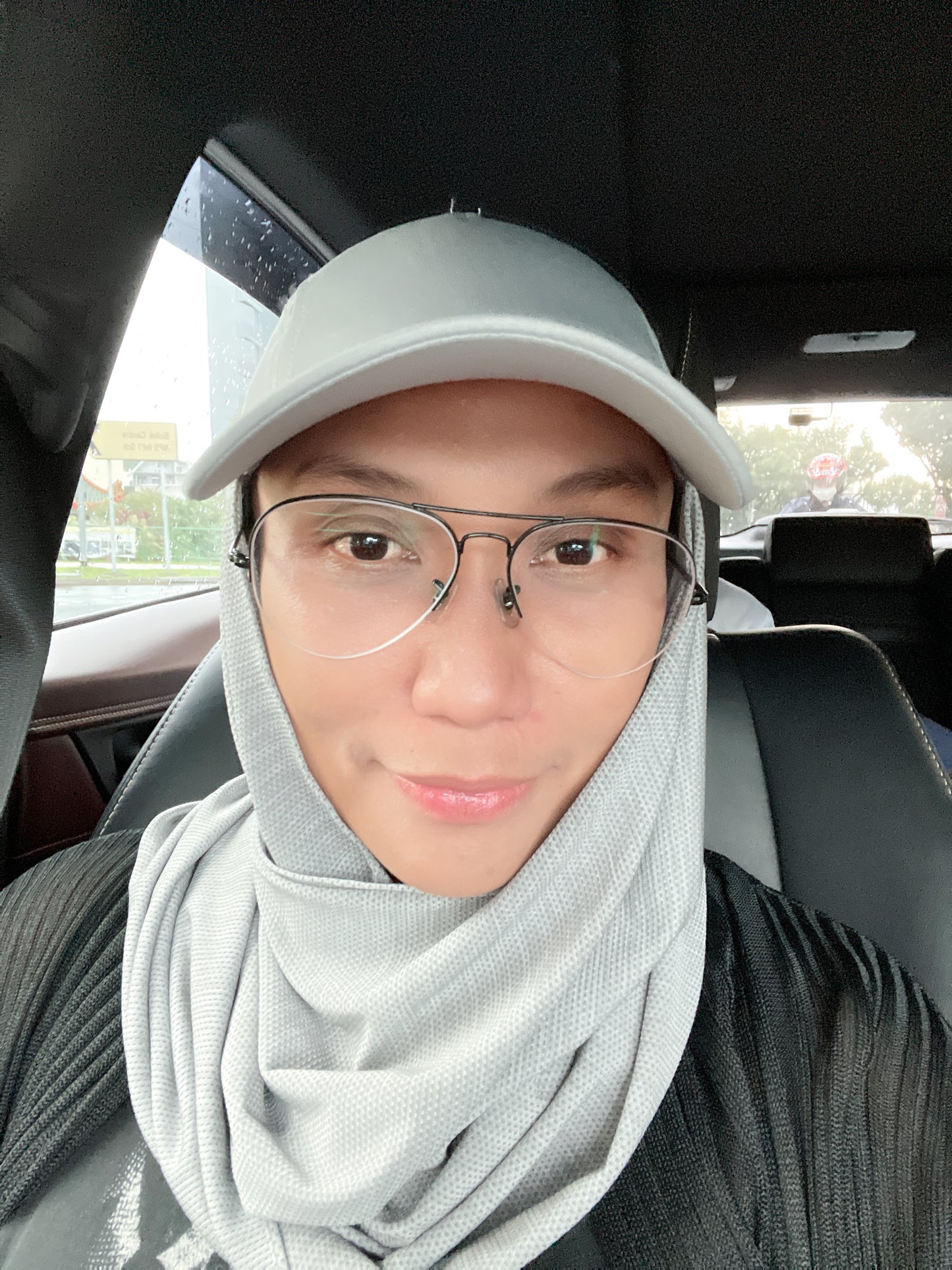 Sporty Red Hijabcap (CLEARANCE) with attached dri fit snood